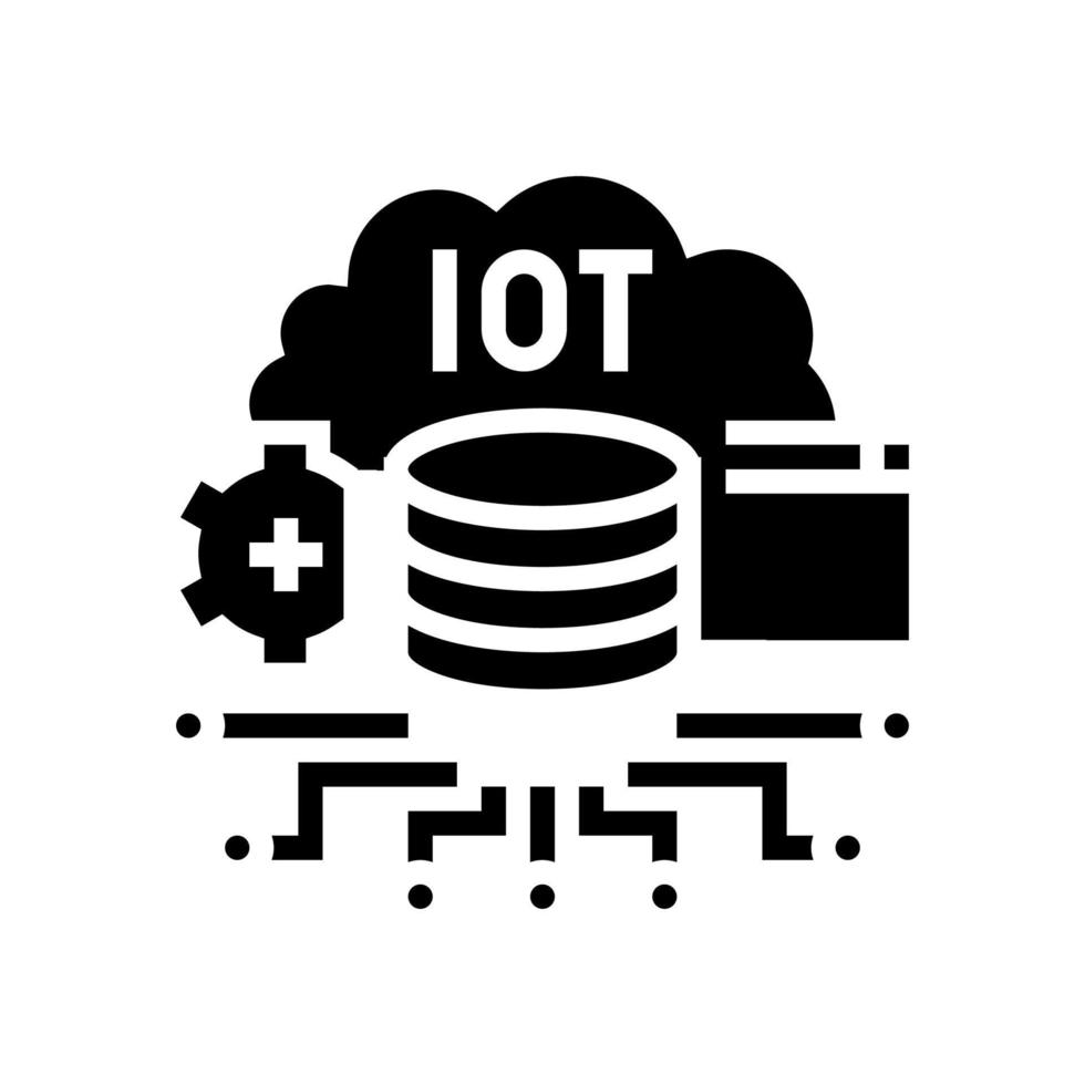 iot electronic technology glyph icon vector illustration