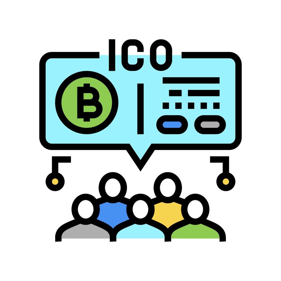 ico finance color icon vector illustration