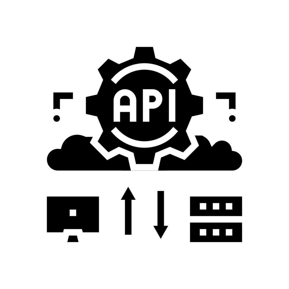 api digital technology glyph icon vector illustration