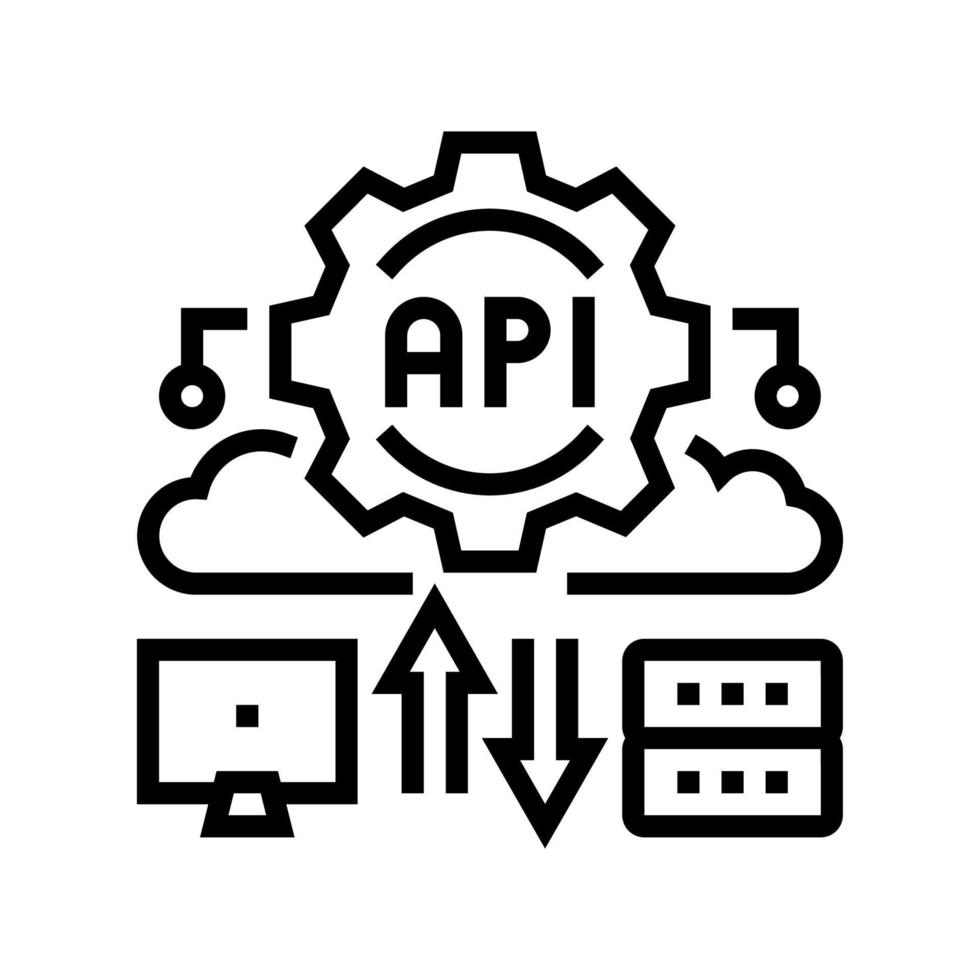 api digital technology line icon vector illustration 10225349 Vector ...