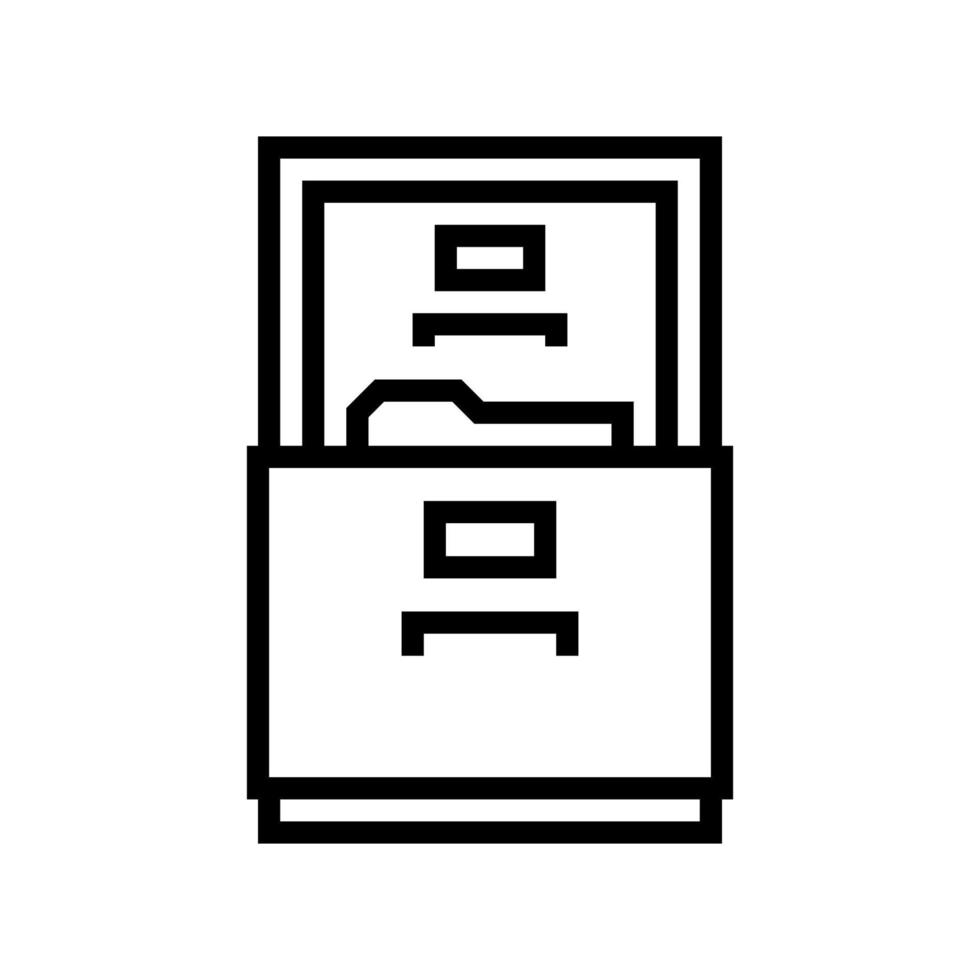 filing cabinet line icon vector illustration