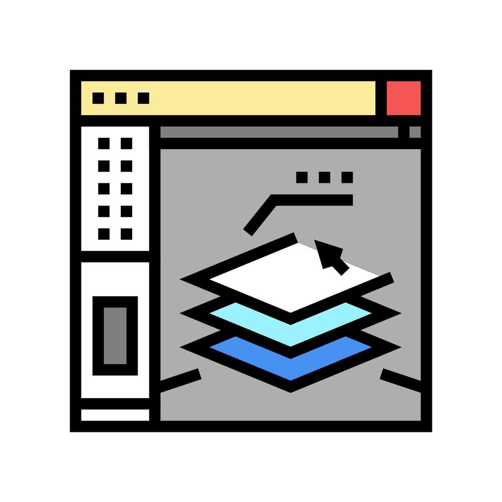 3d slicing software color icon vector illustration