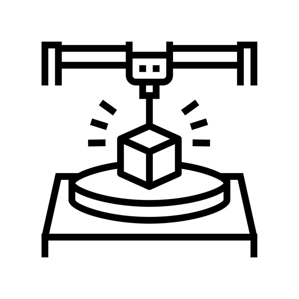 3d printing line icon vector illustration