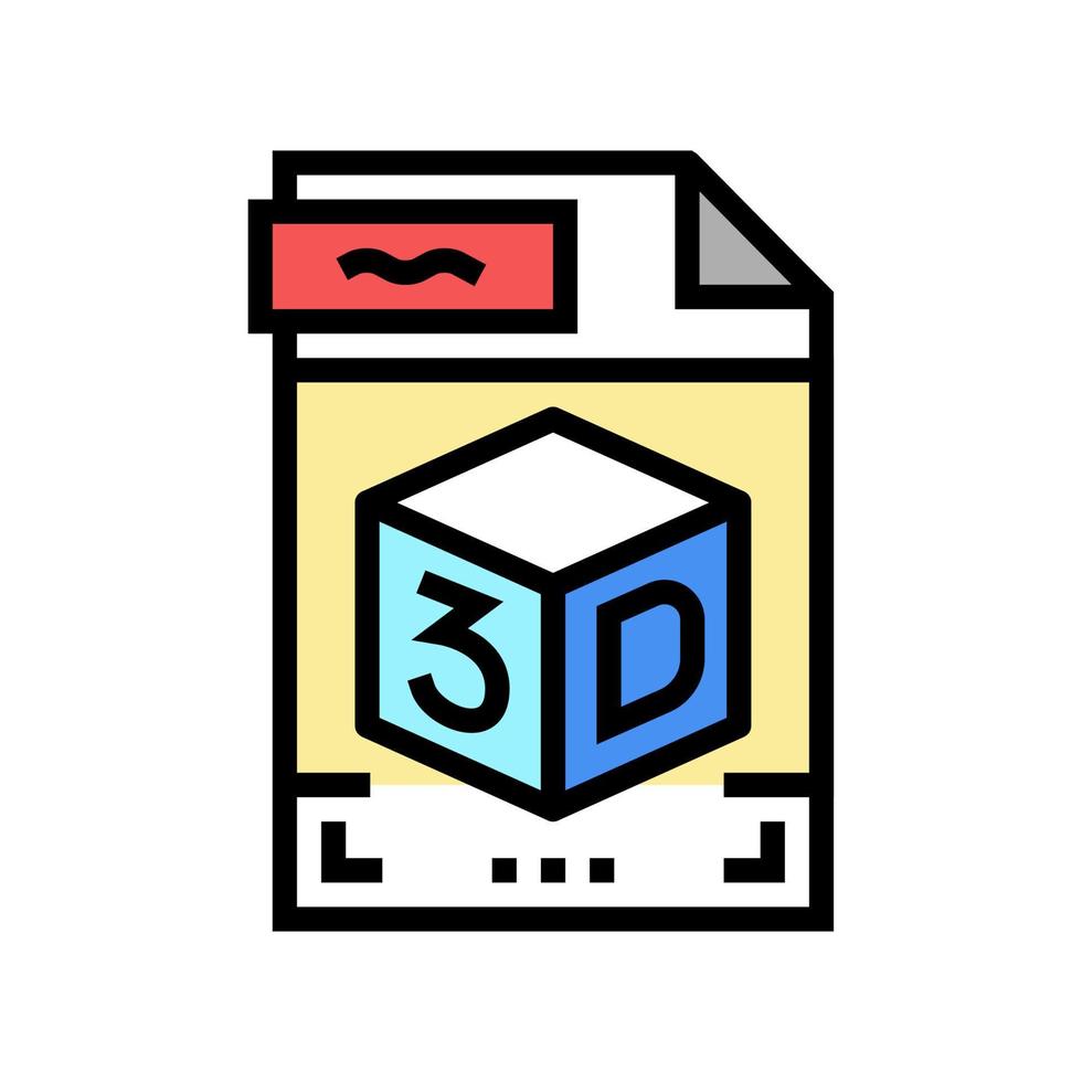 stl 3d file color icon vector illustration