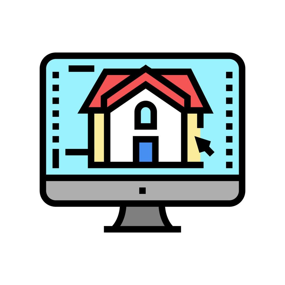 3d architecture visualization color icon vector illustration