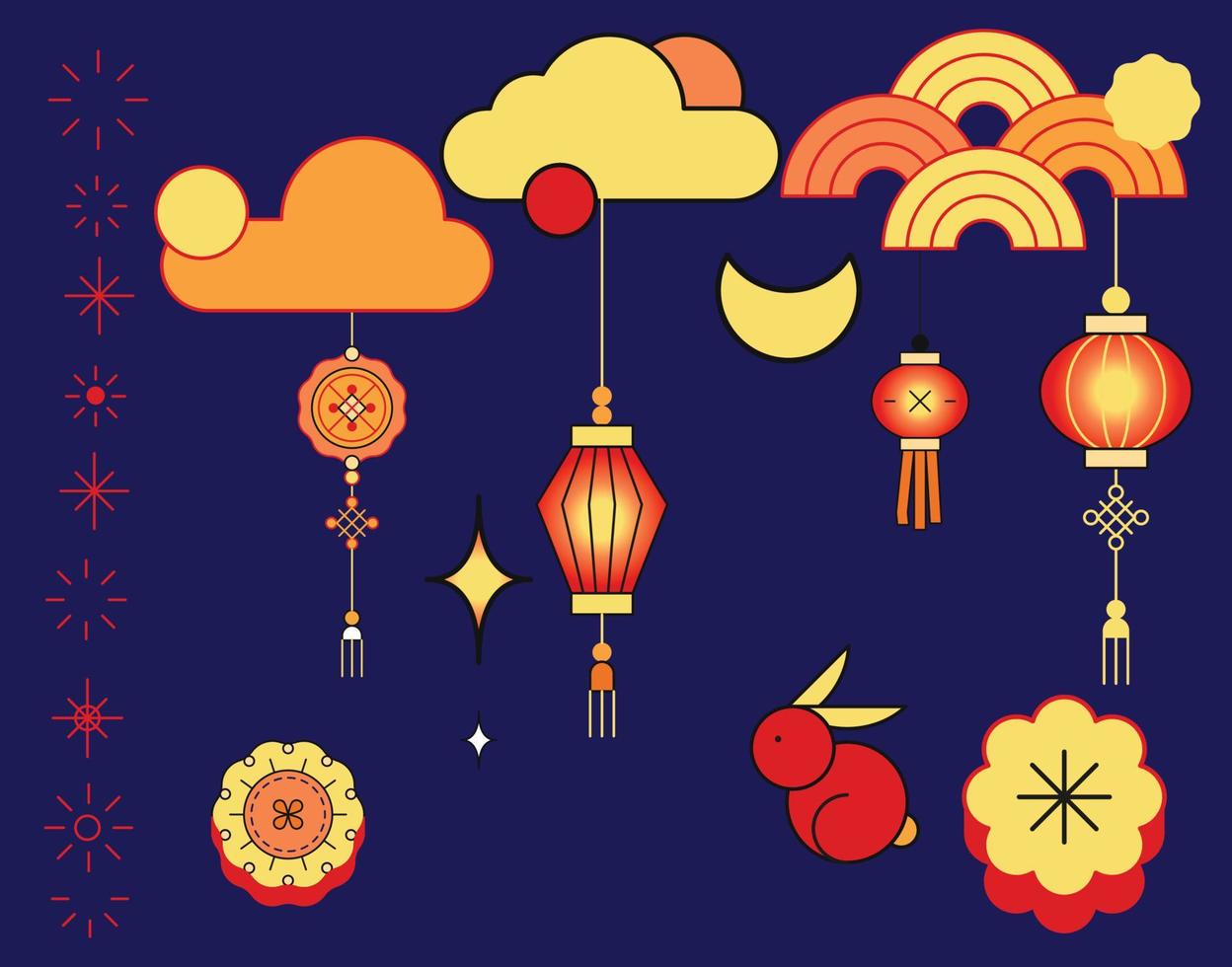 Chinese mid-autumn festival background vector