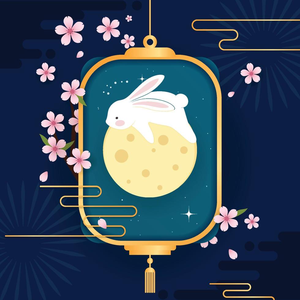 Mid-autumn festival in flat design vector