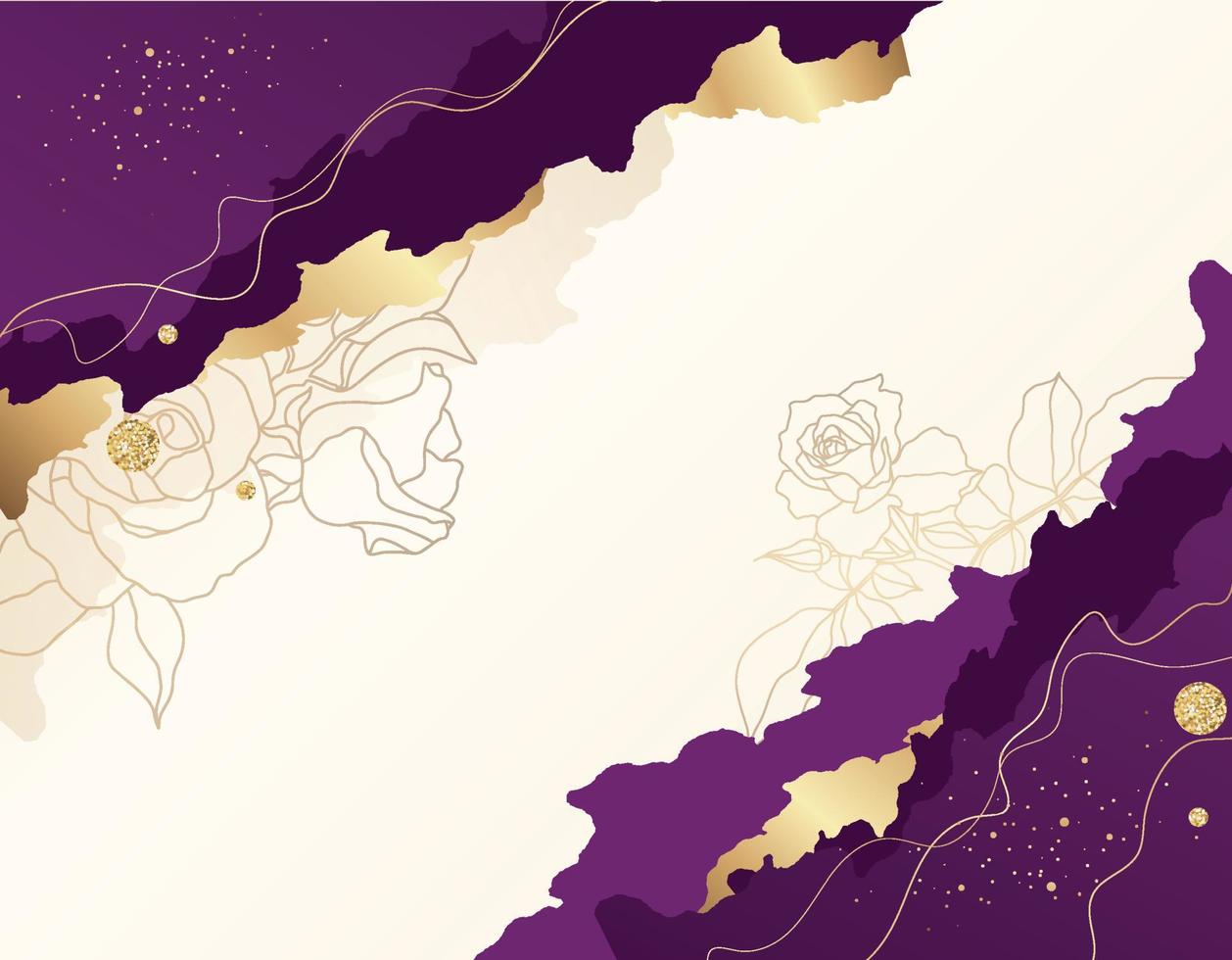 realistic floral luxury on purple background vector