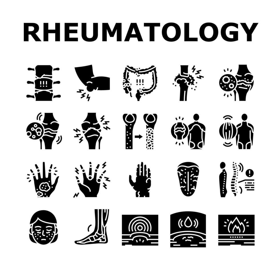 Rheumatology Disease Problem Icons Set Vector
