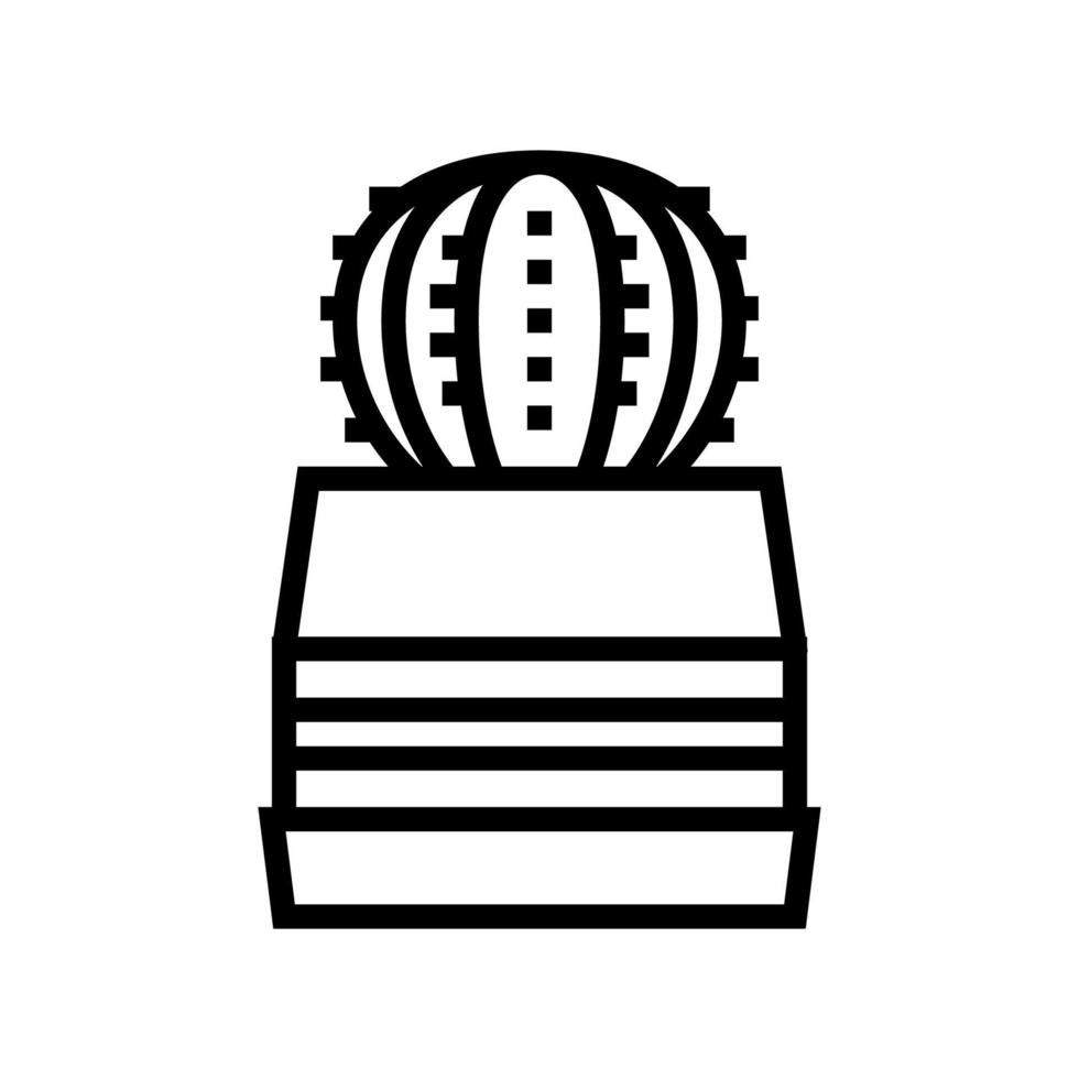 succulent plant line icon vector illustration