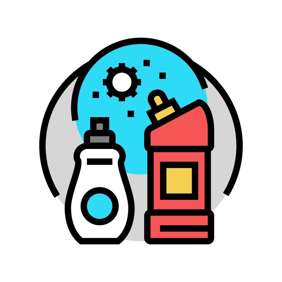 Ilustración de vector de icono de color de productos químicos de consumo