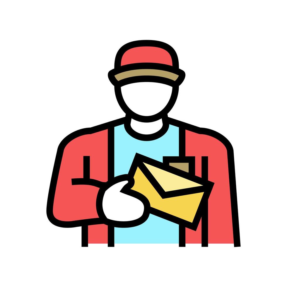 postman worker color icon vector illustration