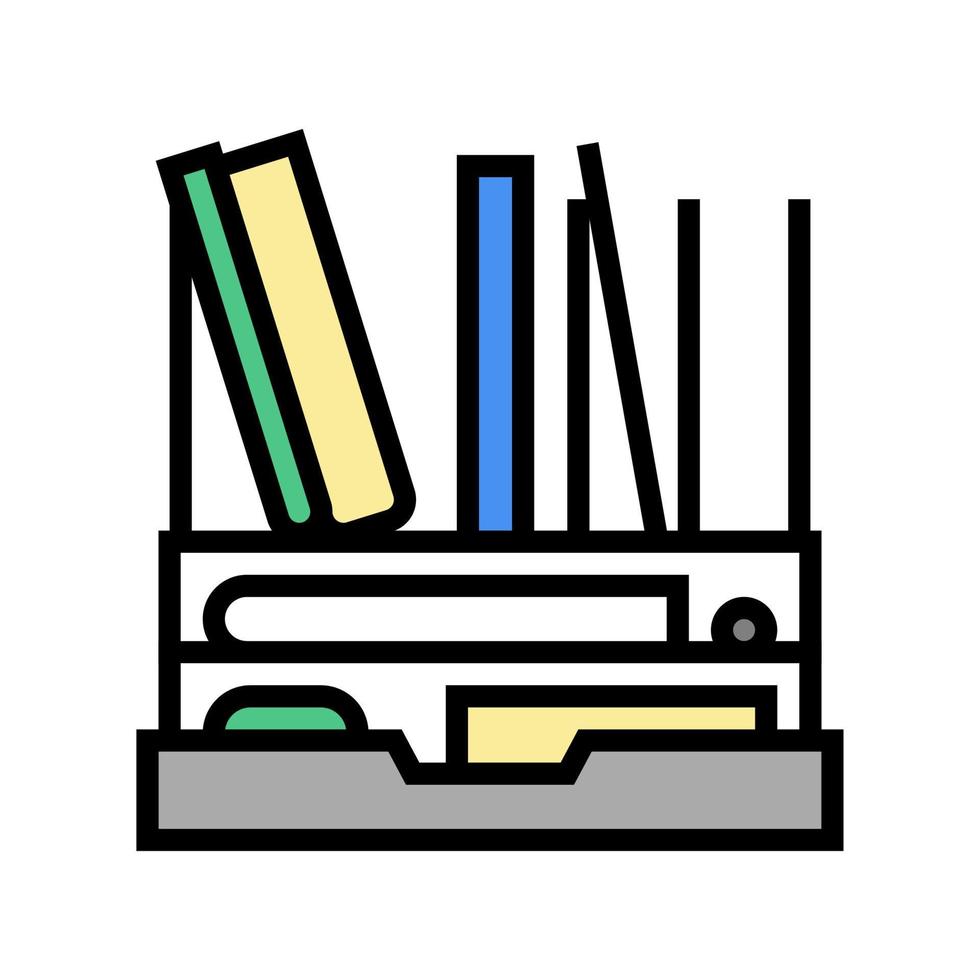 desk organizer color icon vector illustration