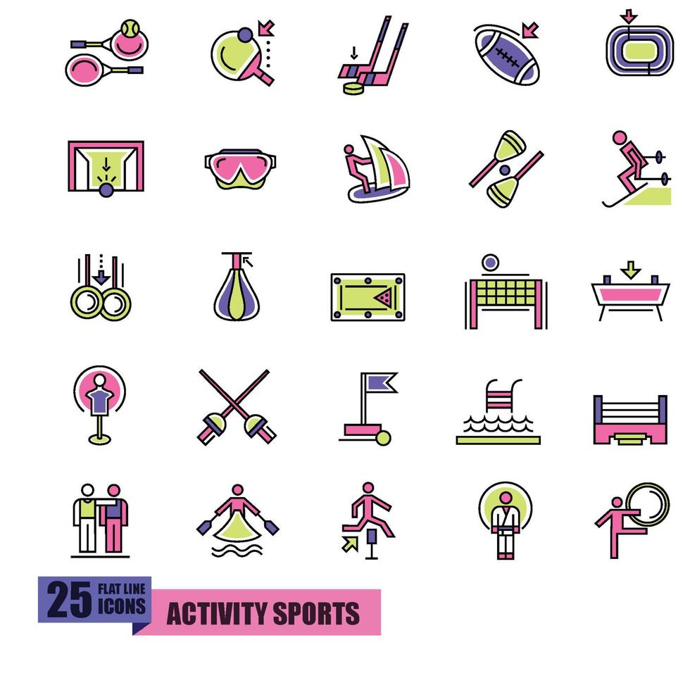 colección de iconos de deportes de actividad vector