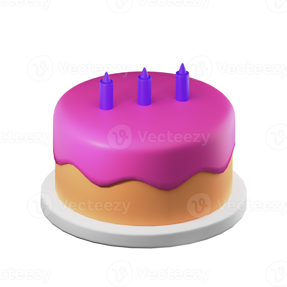 Birthday Cake Food 3D Illustration png