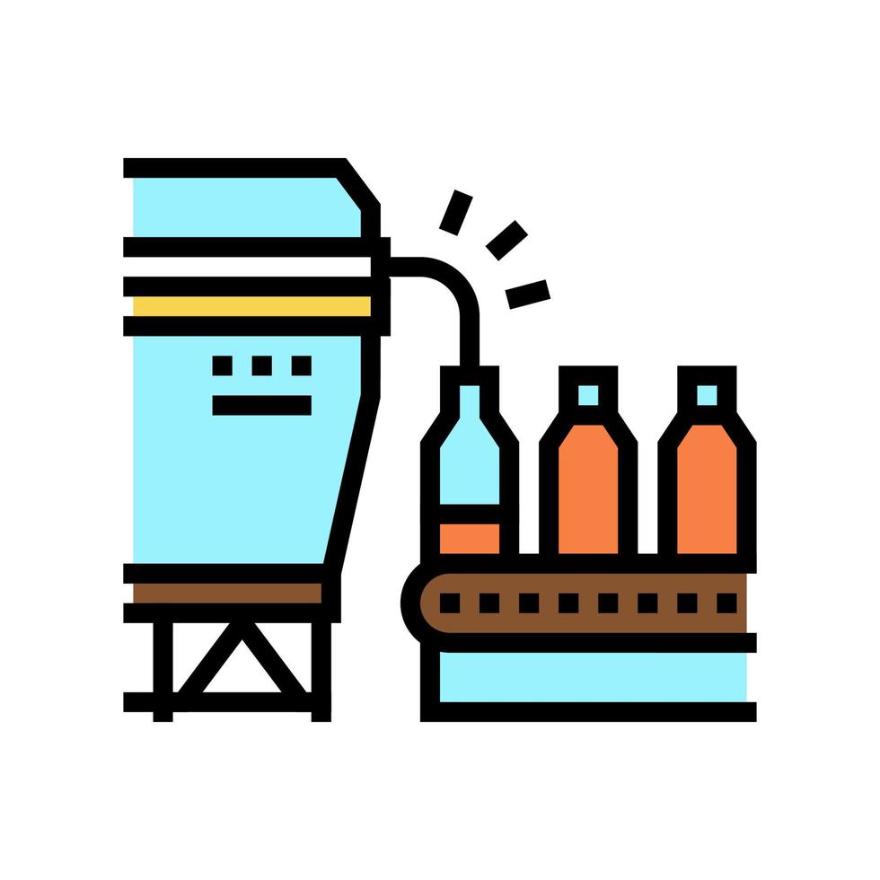 bottling maple syrup conveyor color icon vector illustration