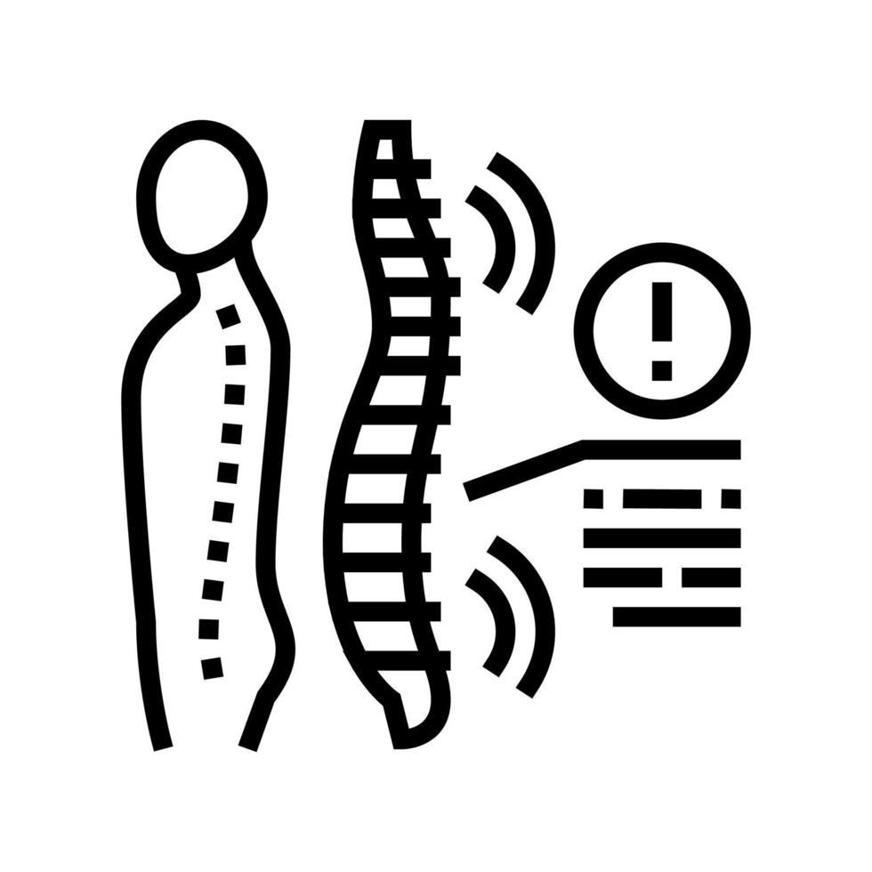 spondyloarthropathies health problem line icon vector illustration
