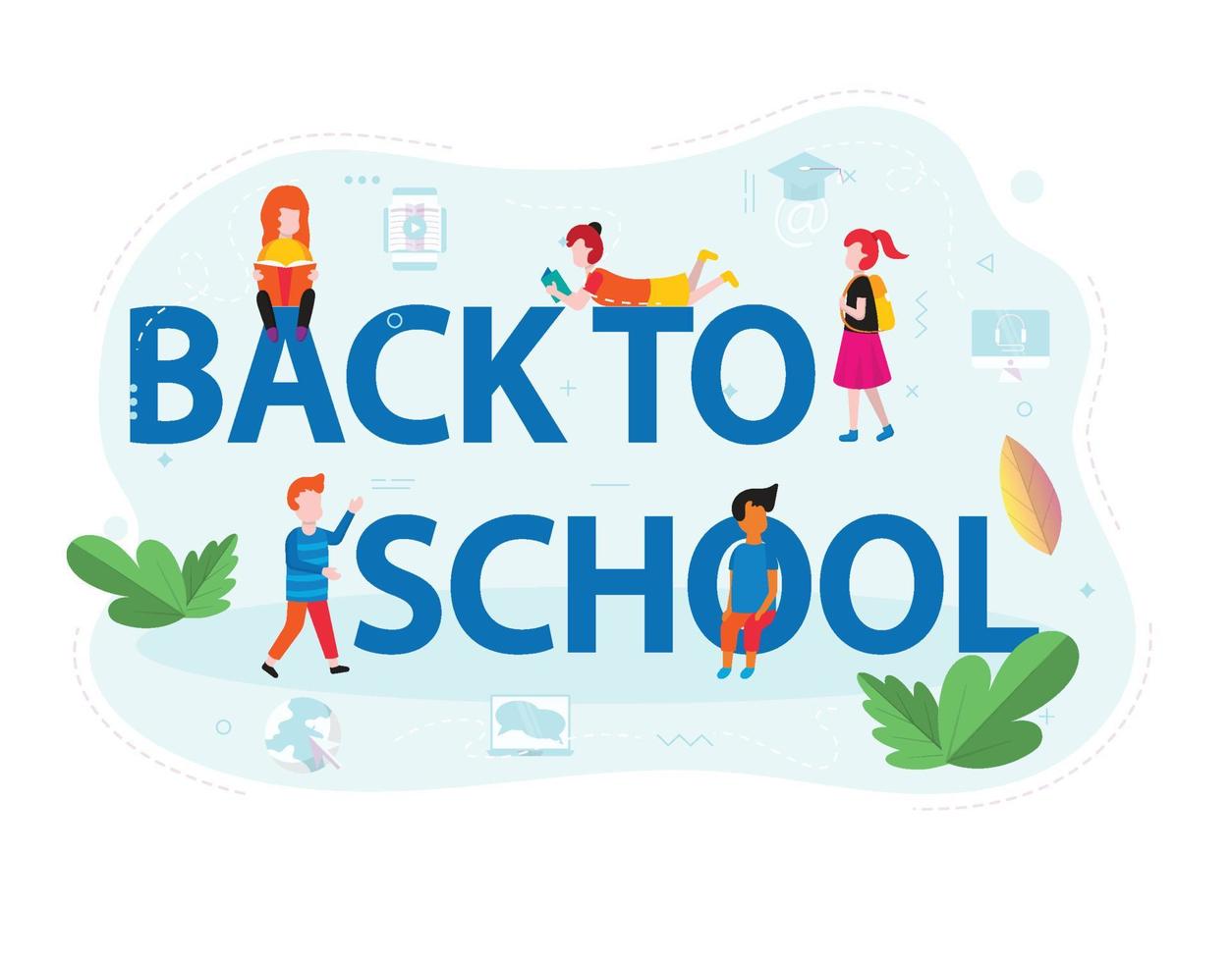 Back to school background vector illustration