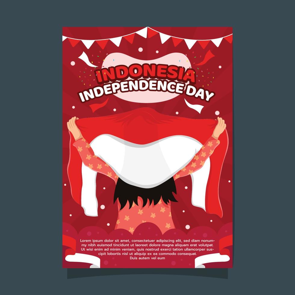 Indonesia independence day event poster template, Indonesia independence celebration day vector