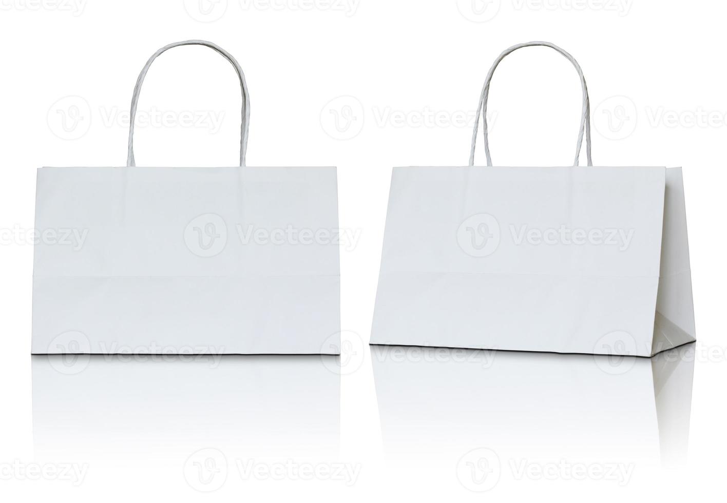 white paper bag on white background photo