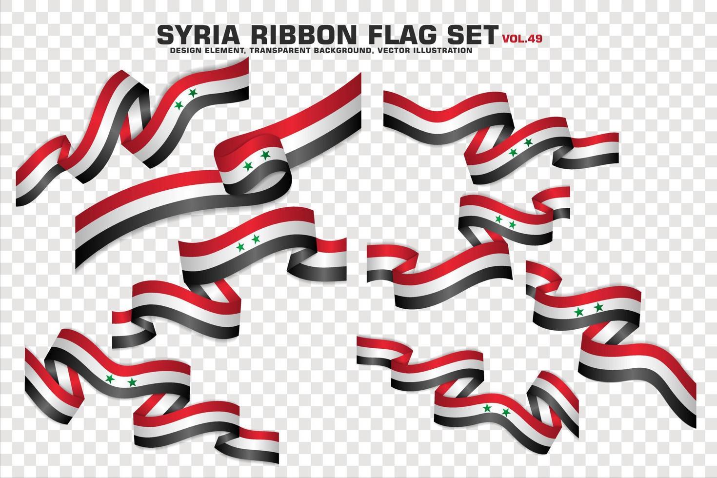 Syria Ribbon Flags Set, Element design, 3D style. vector Illustration