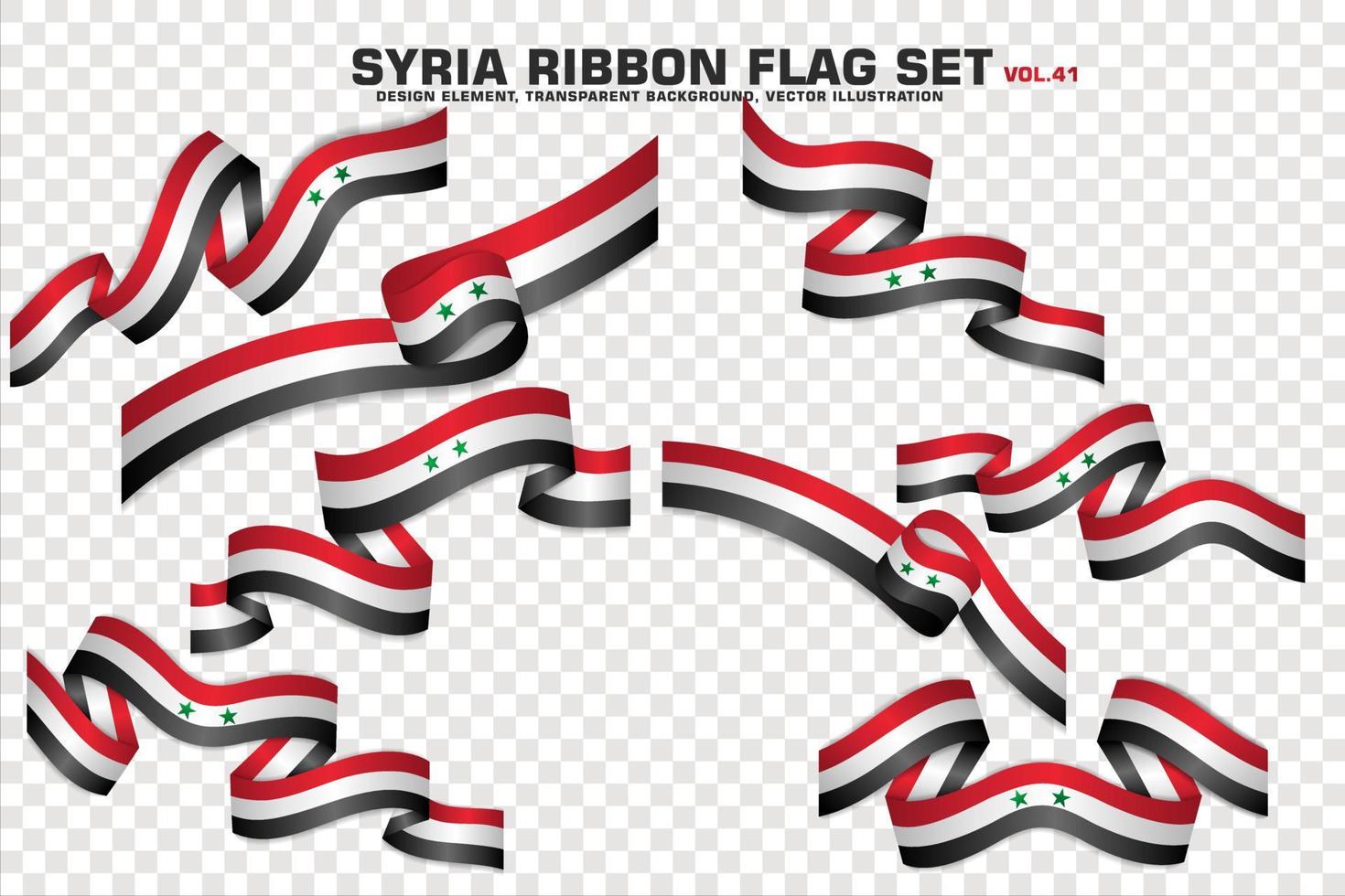 Syria Ribbon Flags Set, Element design, 3D style. vector Illustration