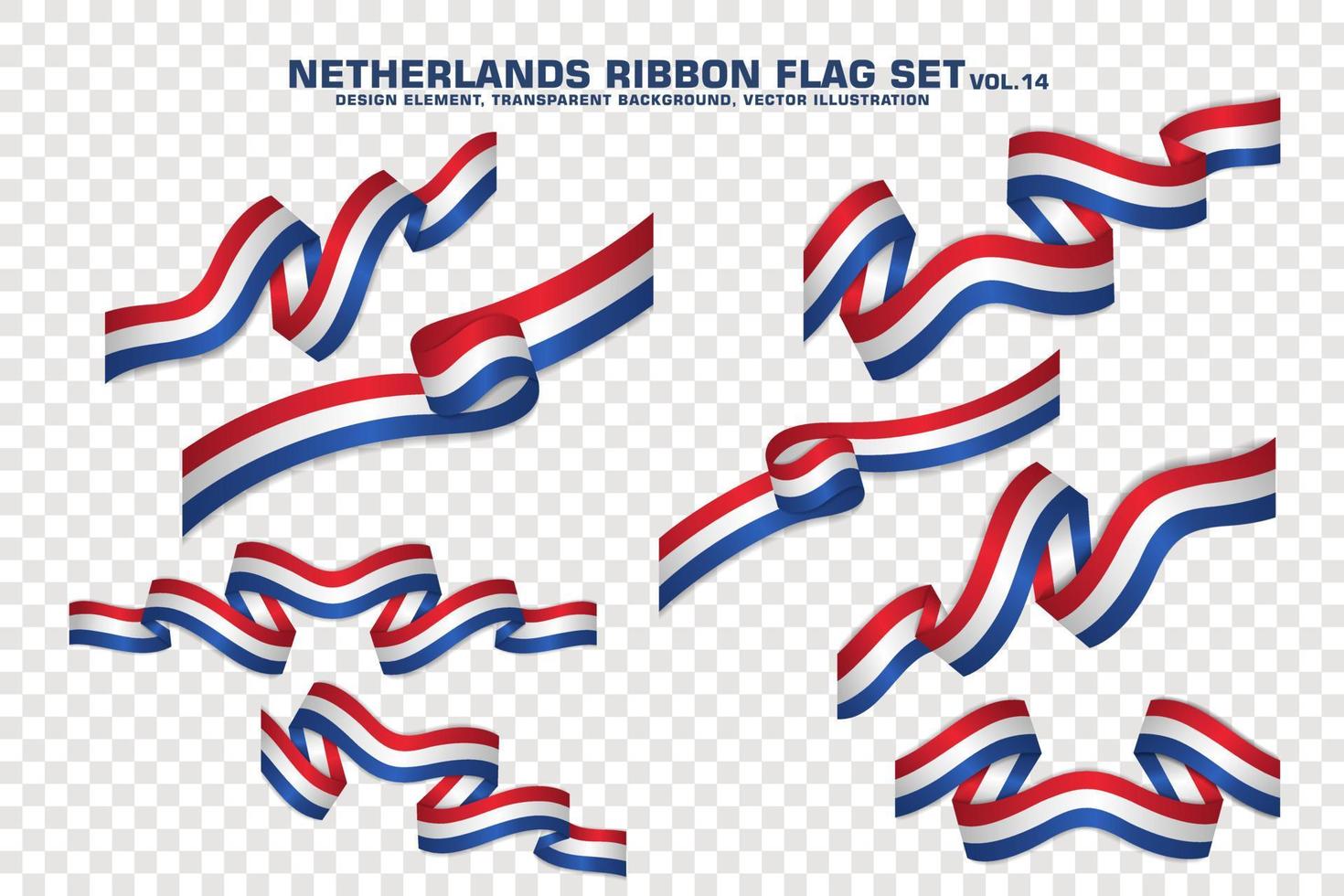 Netherlands Ribbon Flags Set, Element design, 3D style. vector Illustration