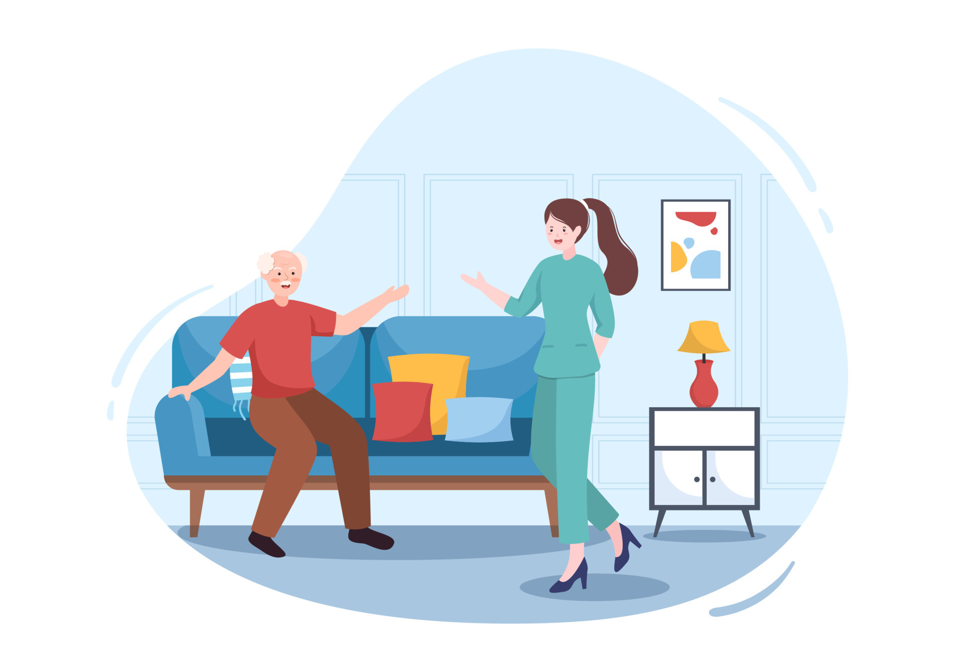 Elderly Care Services Hand Drawn Cartoon Flat Illustration With page-1820-free-templates-edit-online-download-template