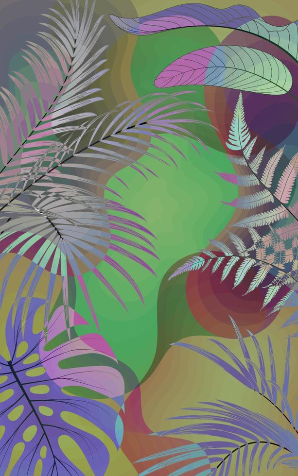 drawing nature leaf rainforest vector