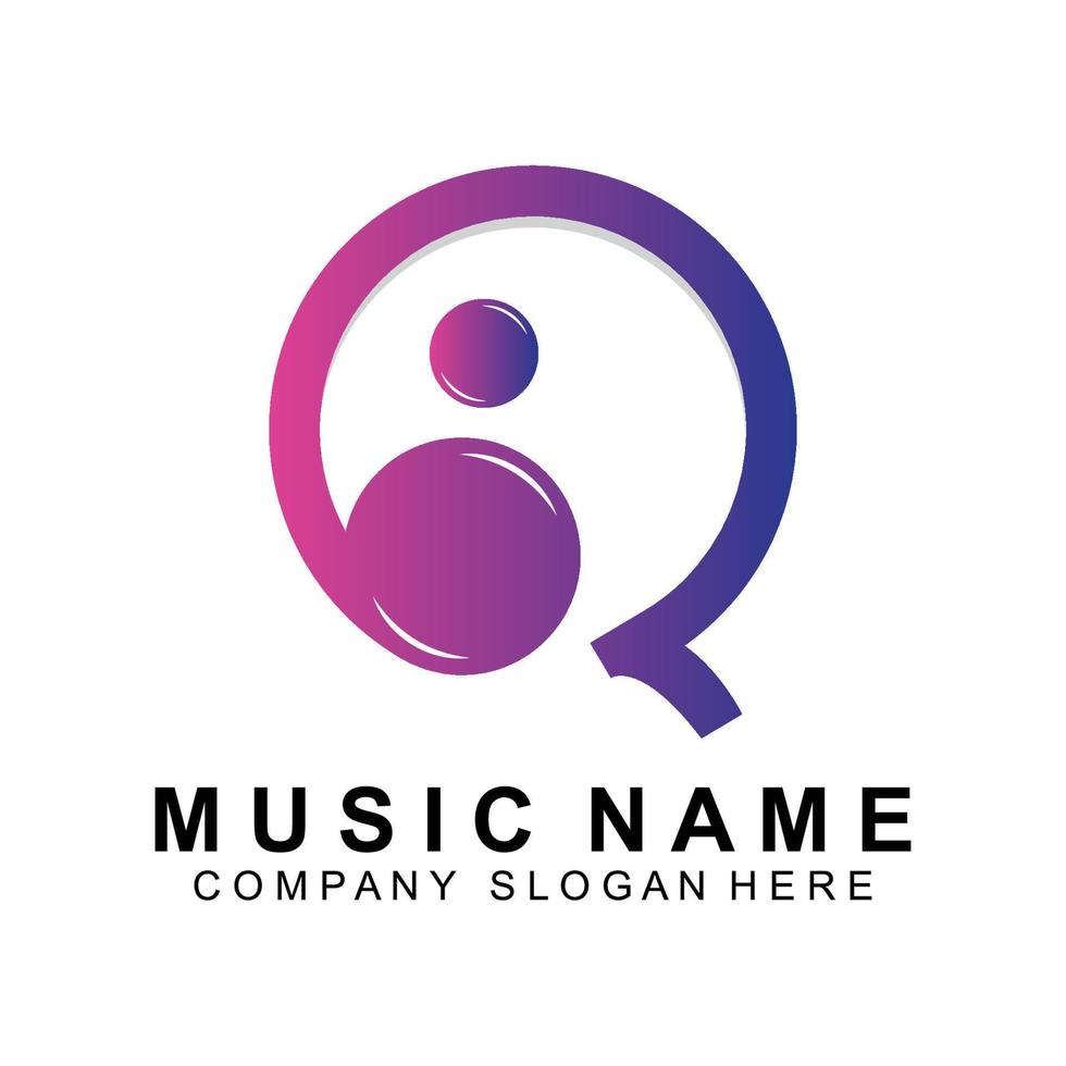 Note Music Logo Design, Sound Wave Logo Illustration, Company Brand Vector