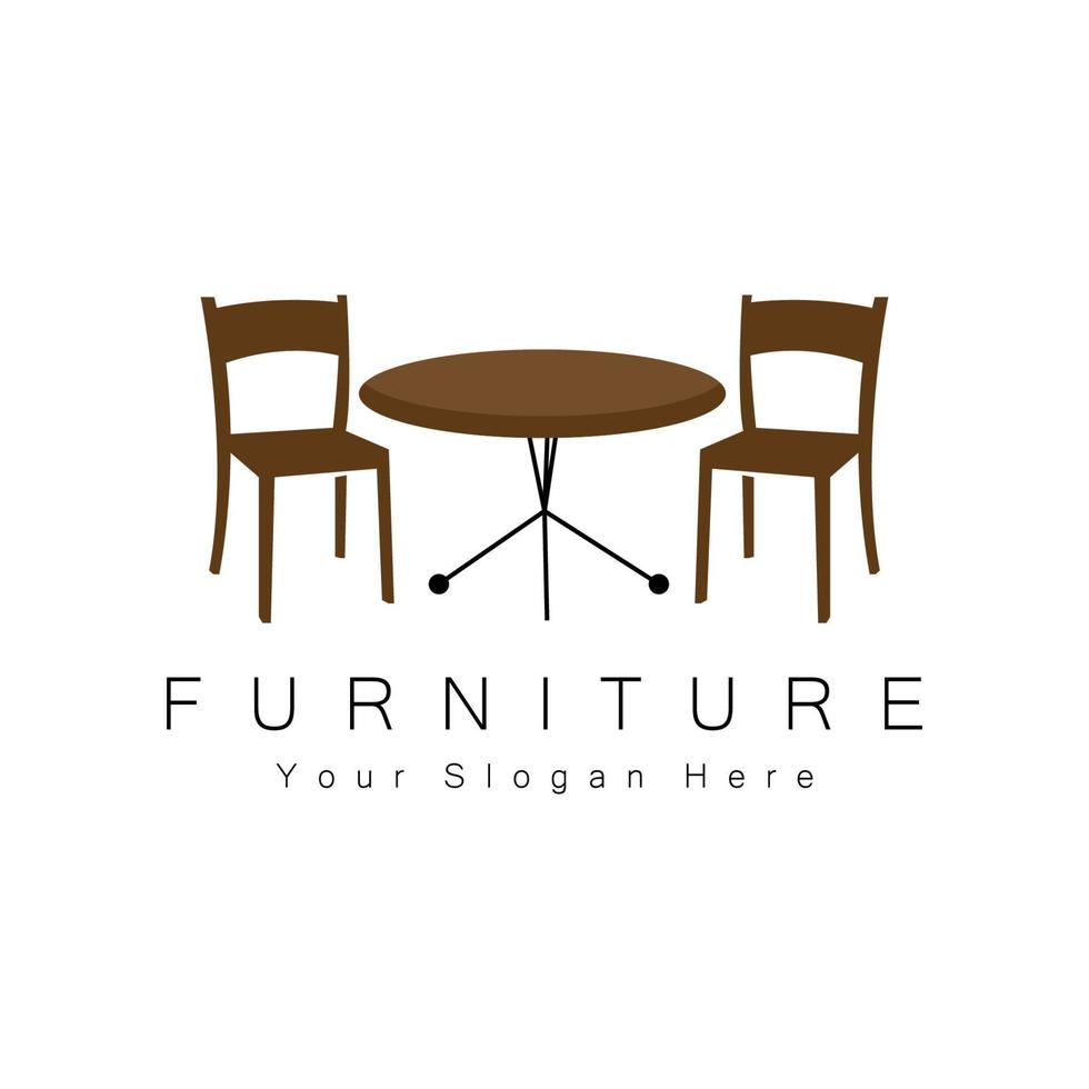 Furniture Logo Design, Home Furniture Illustration Table Icons, Chairs, Cupboards, Lamps vector