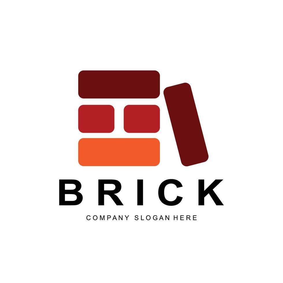 Bricks Logo Design, Material Stone Illustration Vector, Building Construction Icon vector