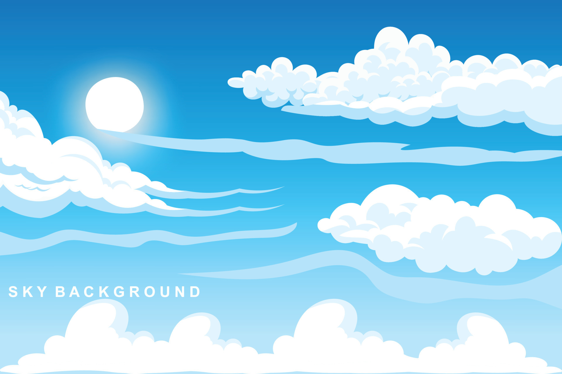 Cloud Background Design, Sky Landscape Illustration, Decoration Vector ...