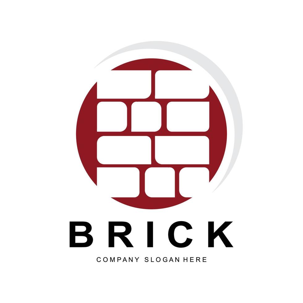 Bricks Logo Design, Material Stone Illustration Vector, Building Construction Icon vector