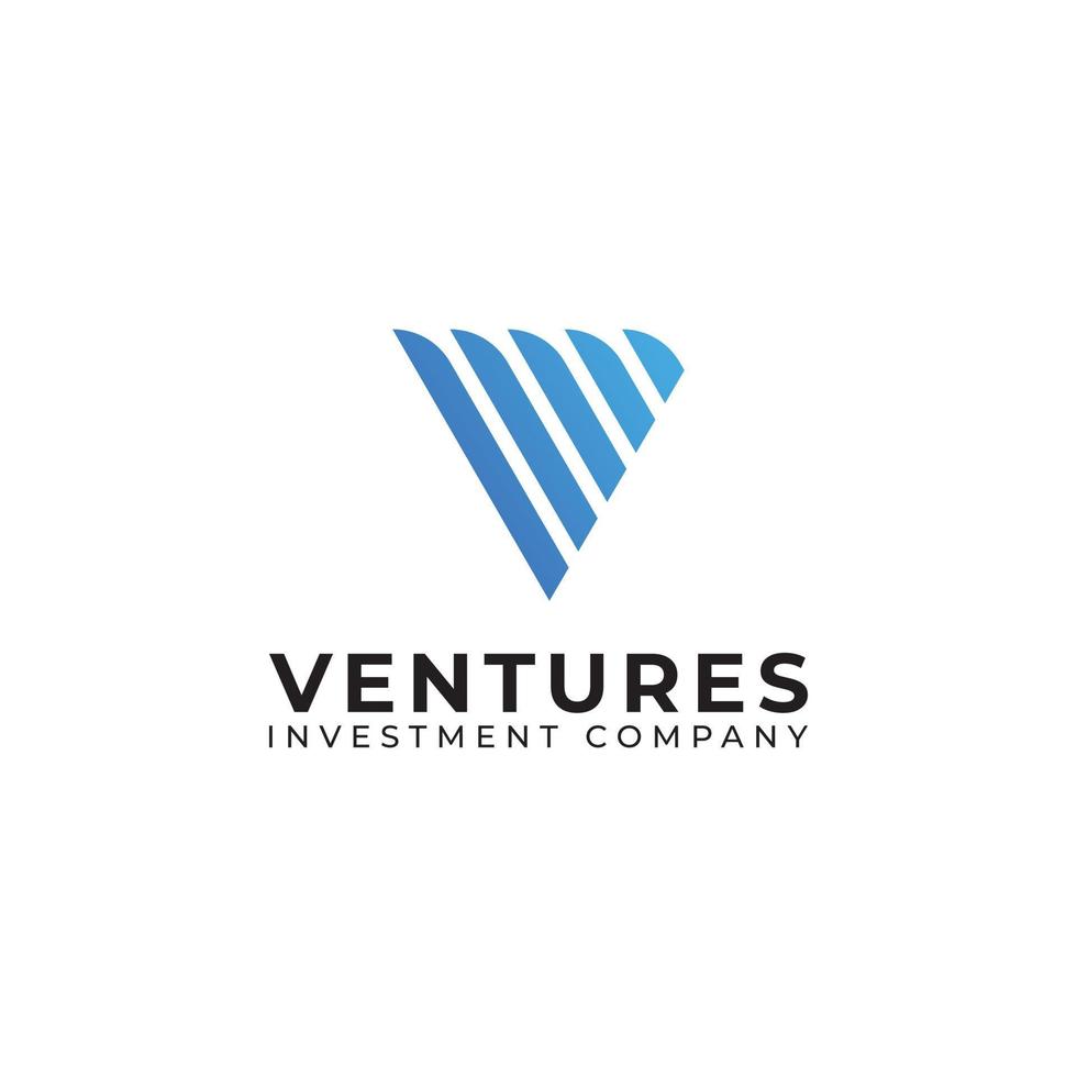 Abstract initial letter the V or VV logo in blue color isolated in white background applied for venture company logo also suitable for the brands or companies have initial name V or VV vector