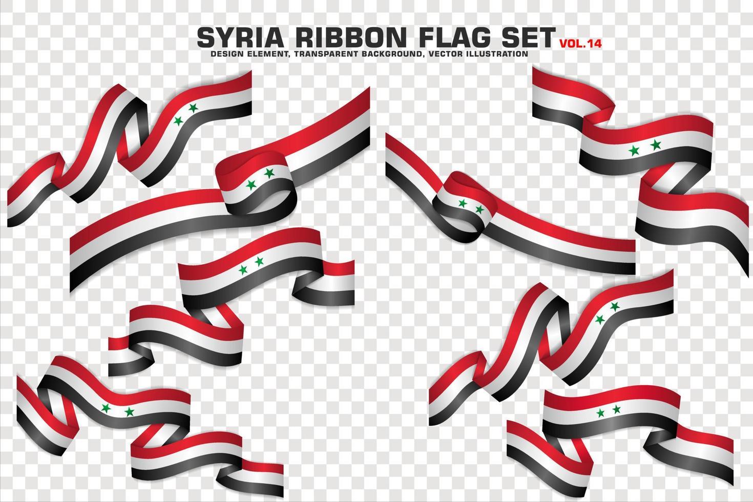 Syria Ribbon Flags Set, Element design, 3D style. vector Illustration