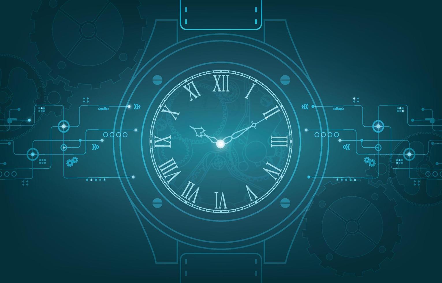 tecnología reloj vector background.computer tiempo concepto