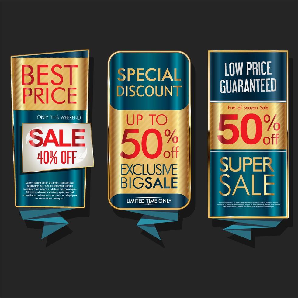 Luxury premium golden badges and labels vector