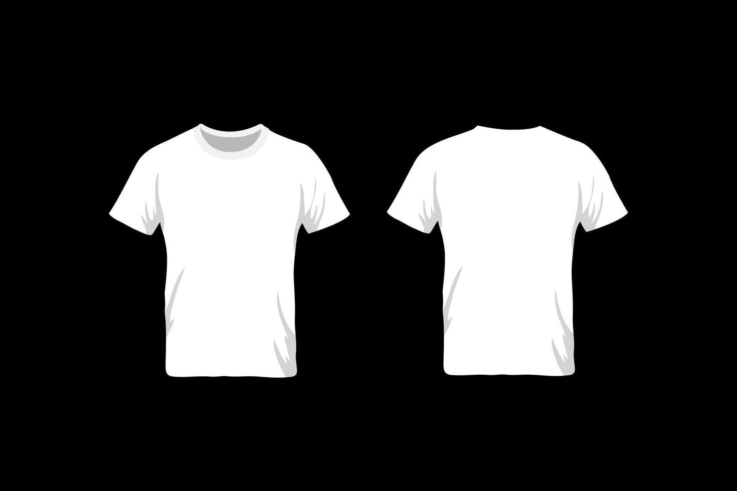 Blank white t-shirt template. Front and back view vector