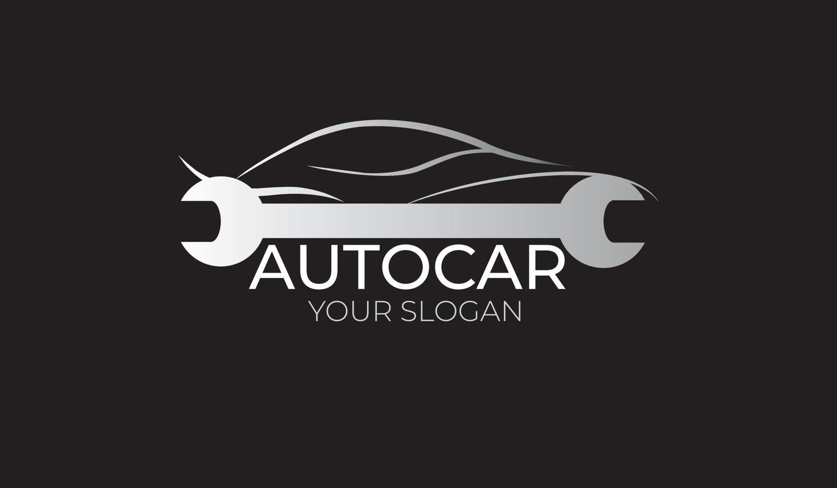Ilustración de vector de logotipo de coche sobre fondo negro