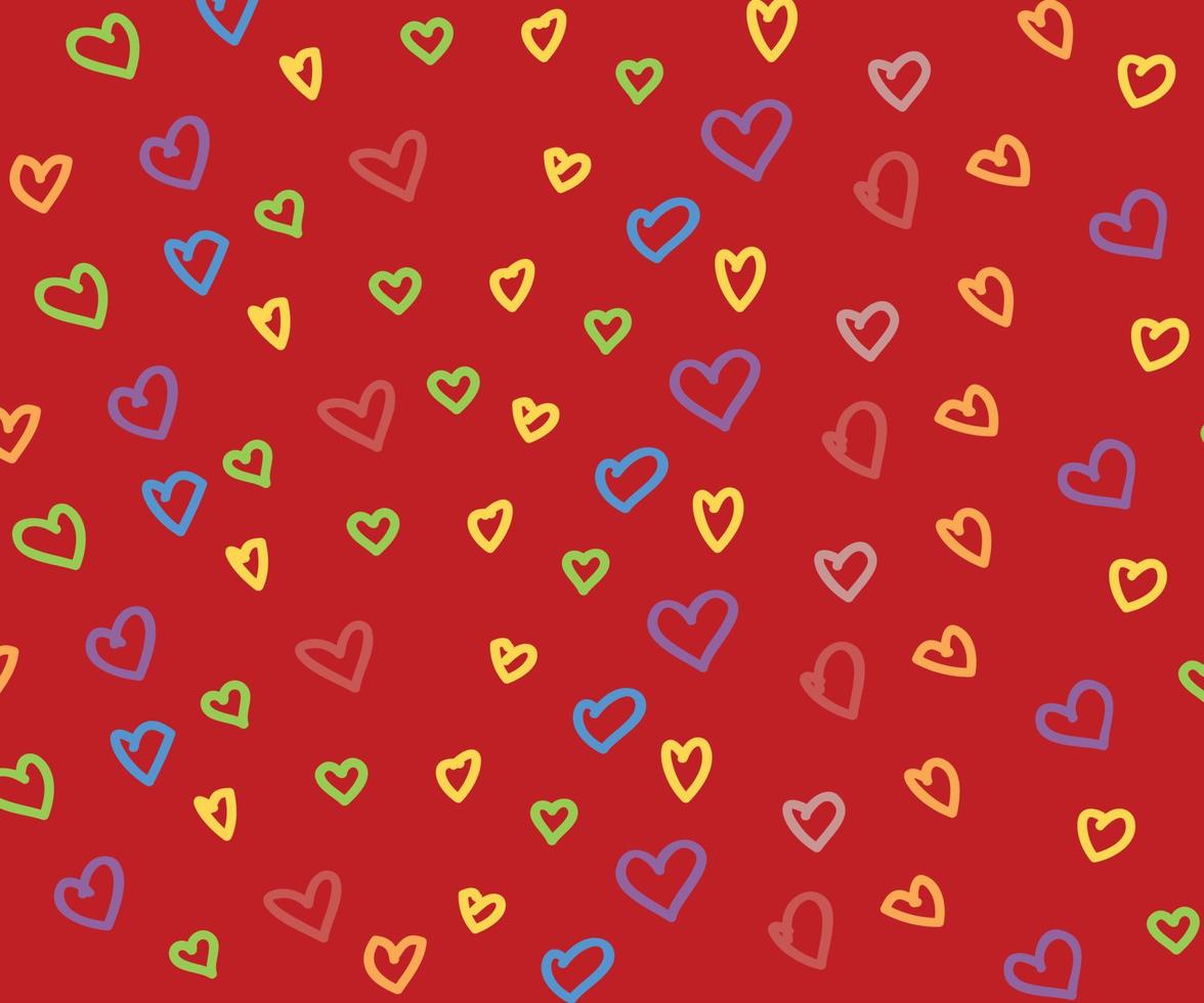 Illustration pattern hearts with colors and background for fashion design and other products vector