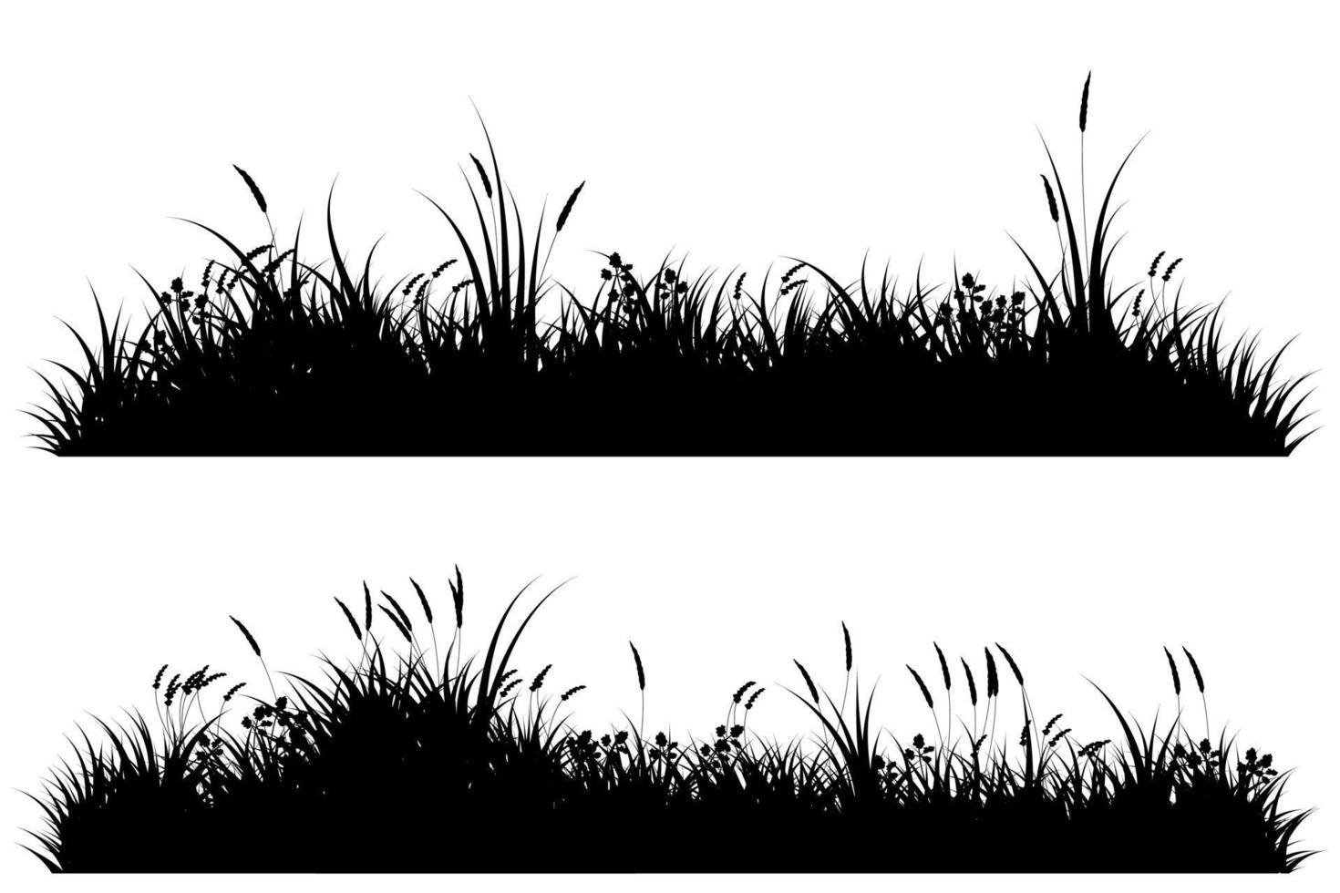 silueta del prado. hierba de verano vector