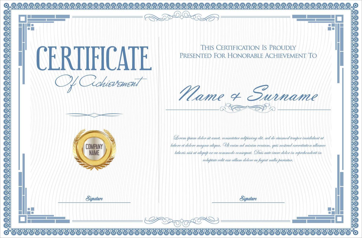 Certificate or diploma modern design template vector