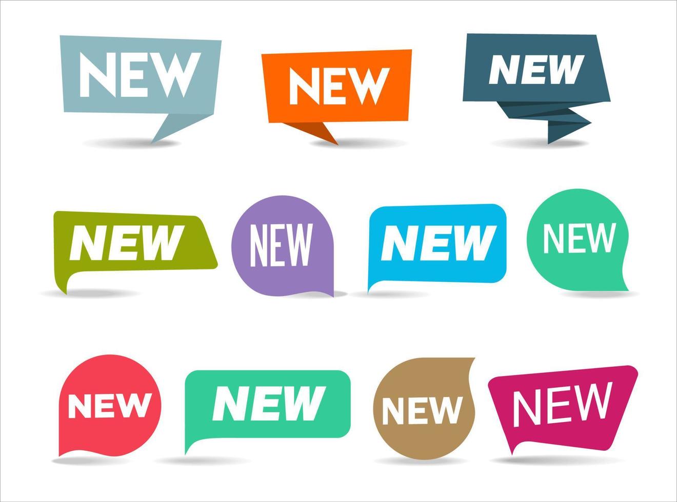 Collection of Modern colorful New note label mark tag vector