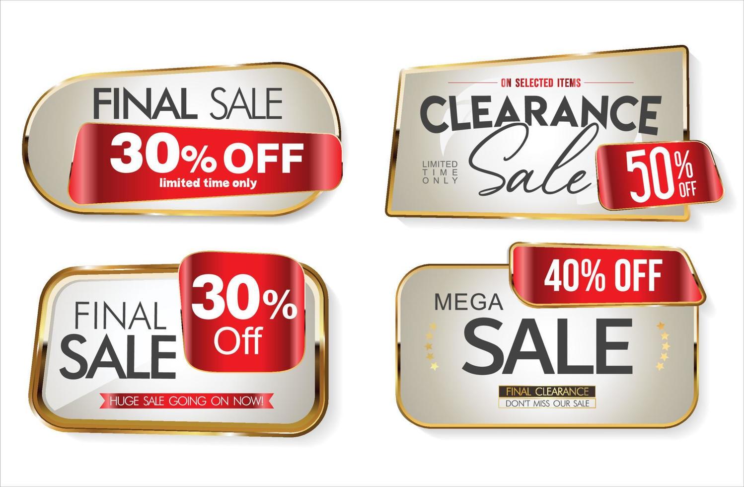 Super sale golden retro badges and labels collection vector
