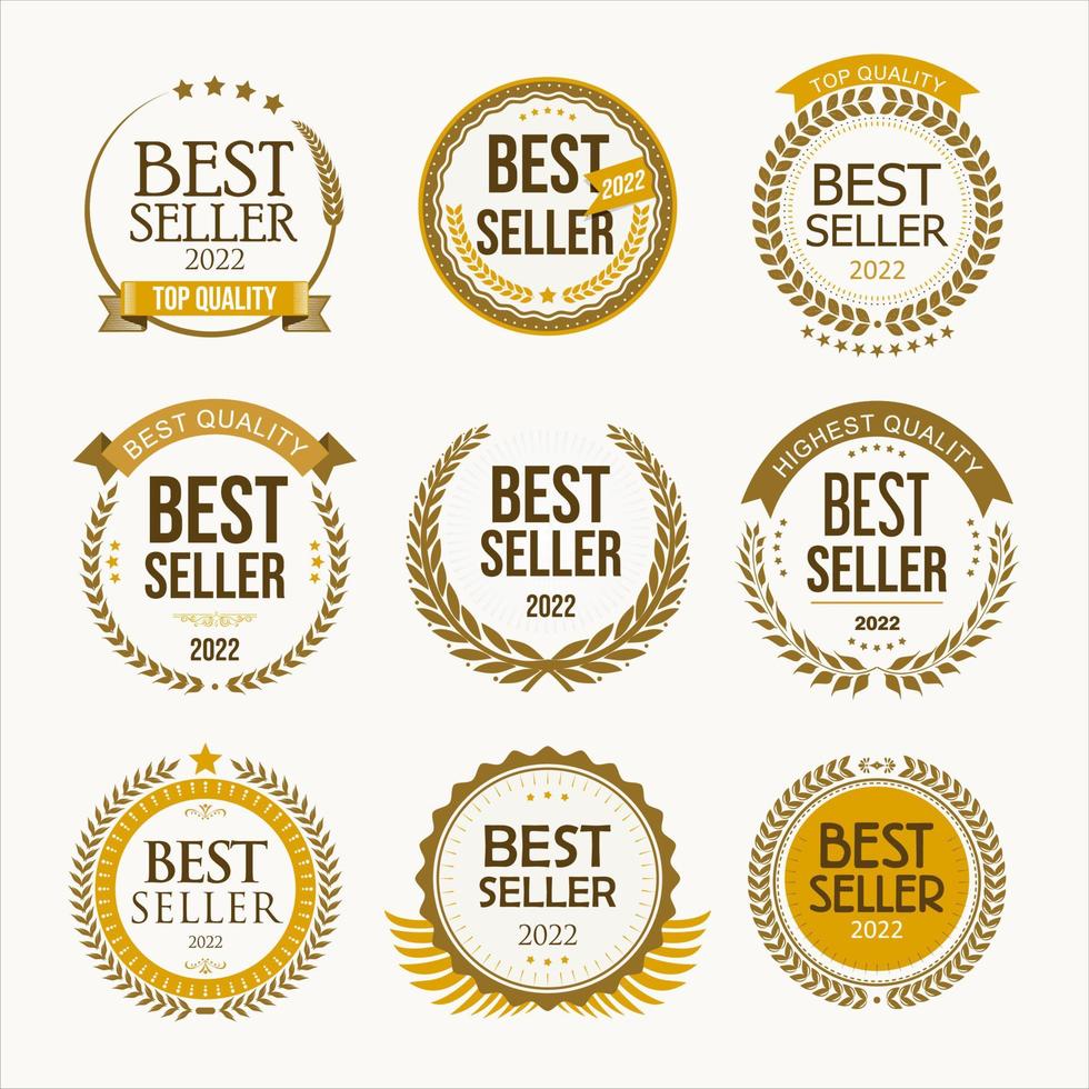 Best seller badge icon, Best seller award logo isolated, vector