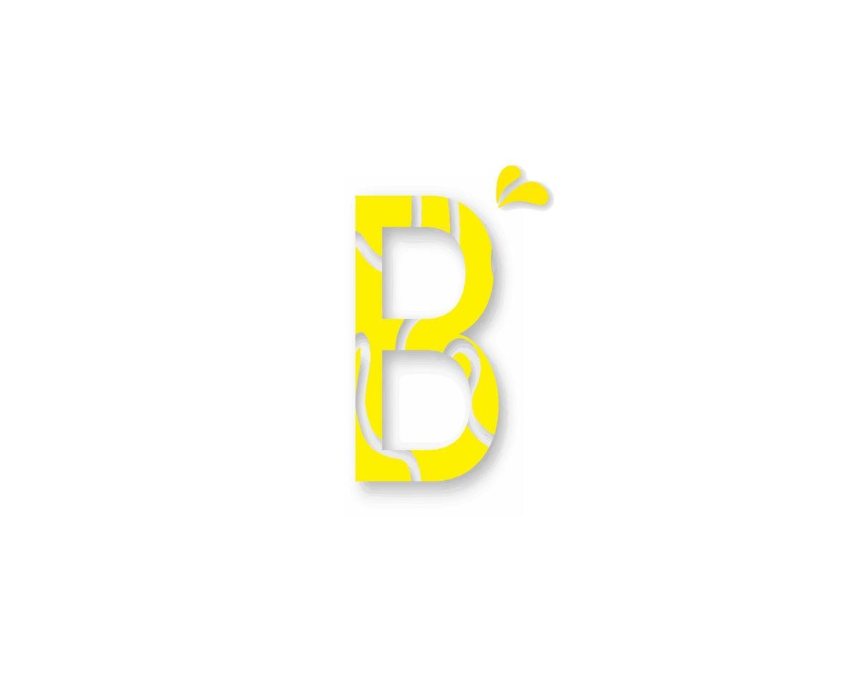 vector letter B with pattern in it. with white background