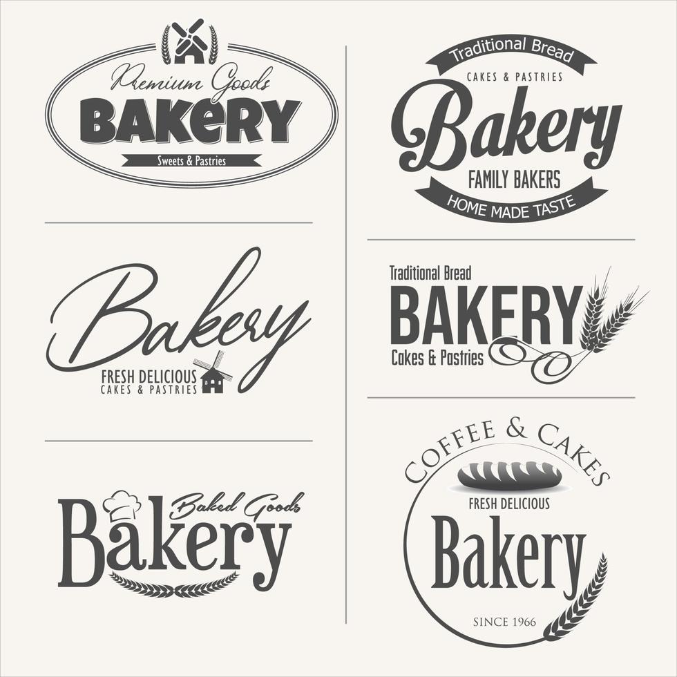 Bakery badges or labels retro design vector illustration