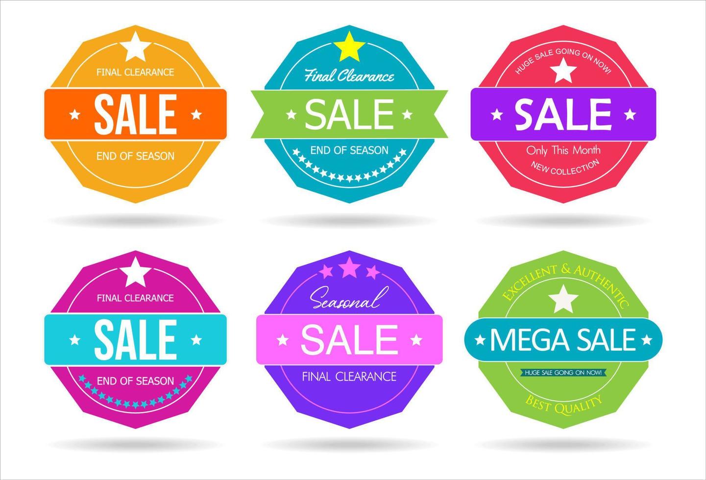 Modern super sale stickers and tags colorful collection vector