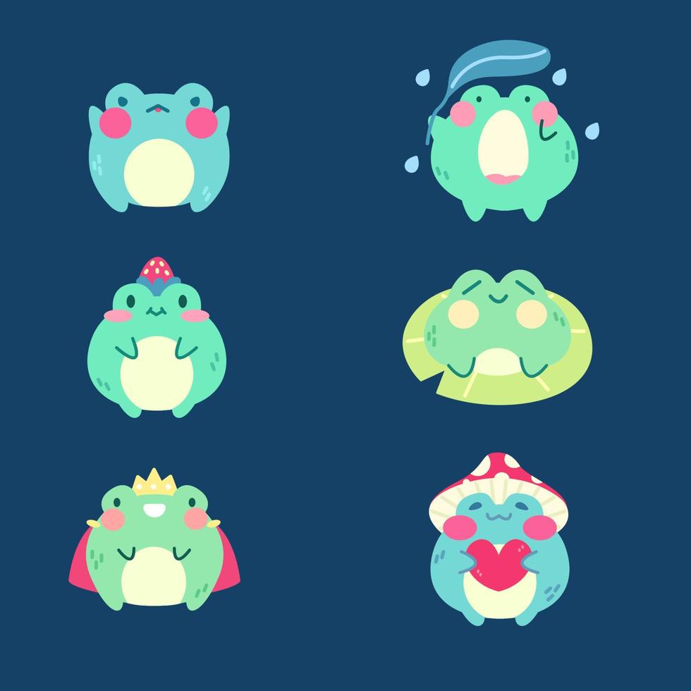 Cute Frog Vector Illustration